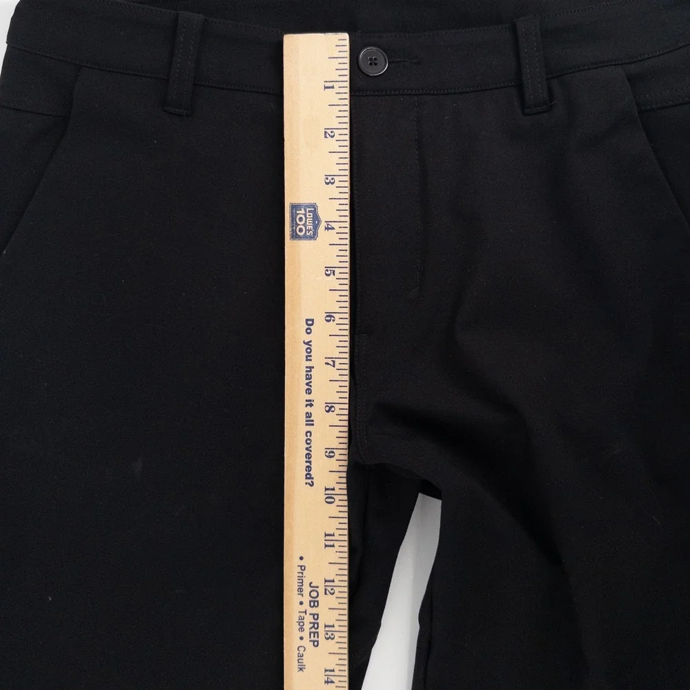 BYLT Mens 33x28 Everyday Pant 2.0 Straight‎ Fit Chino Black Stretch Trousers